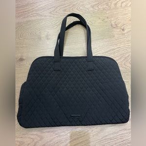 Vera Bradley Classic Black Microfiber Grand Traveler Tote Bag NWT